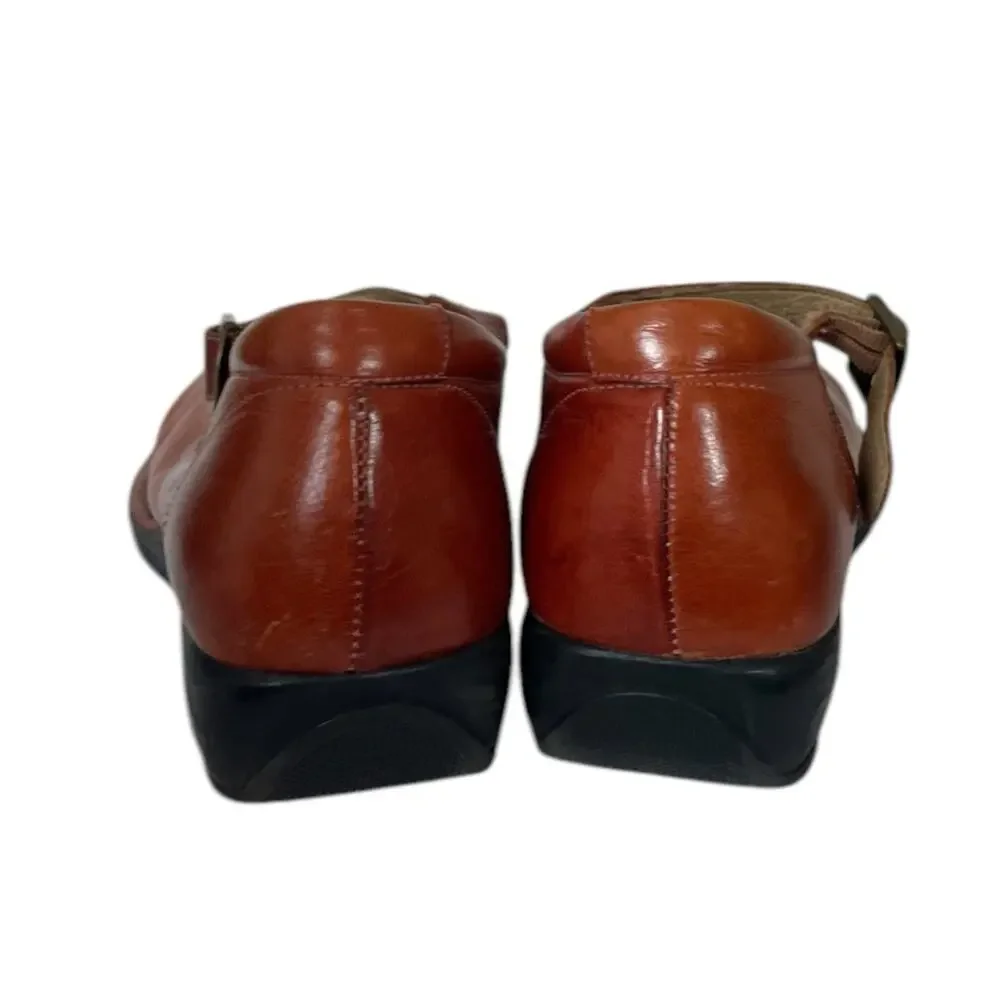 Pikolinos Loafers Brown Mary Jane Buckle Leather Square Toe Women’s Size 7M